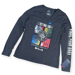 Fanatics Womens M 2021 Final Four NCAA Basketball Long Sleeve V Neck Gray Shirt